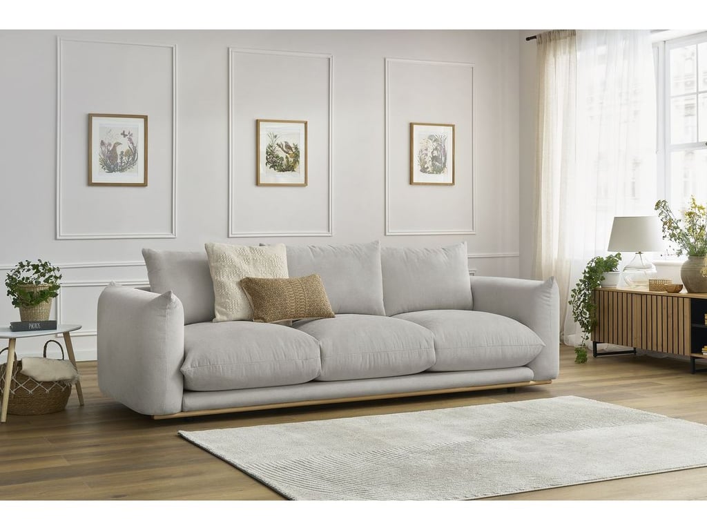 Produit similaire: Canapé droit fixe 3 places ERNEST gris clair BOBOCHIC