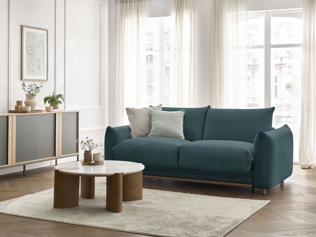 Produit similaire: Canapé droit convertible ERNEST ouverture express bleu foncé 140x190 BOBOCHIC 3 places