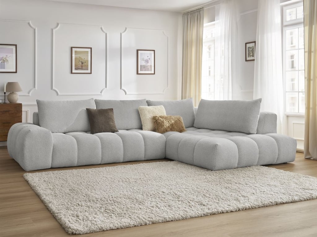 Produit similaire: Canapé d'angle fixe EVEREST tissu chiné gris clair angle droit BOBOCHIC 4 places