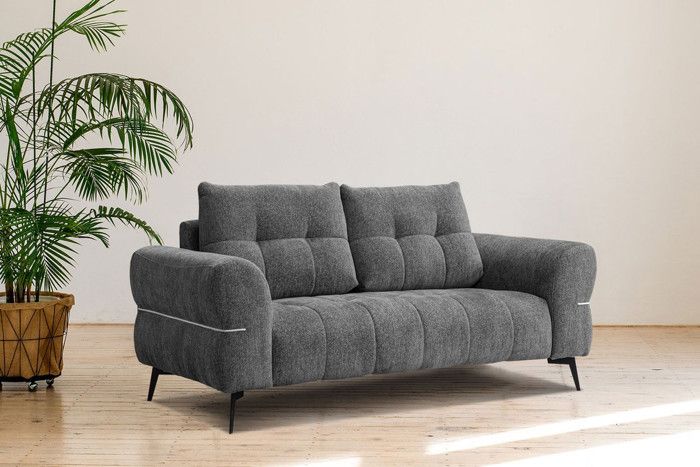 Produit similaire: Canapé droit 3 places tissu gris foncé - Salvini