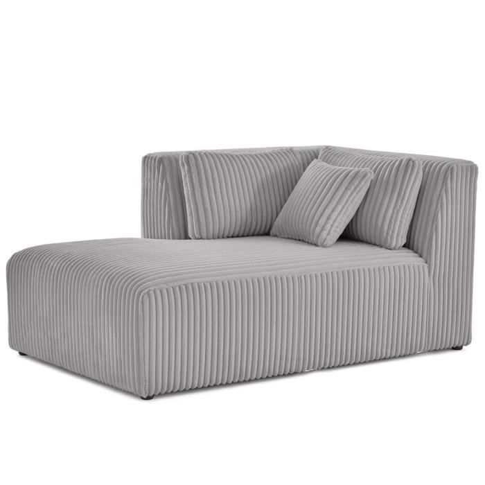 Produit similaire: Victoire - module d'assise méridienne gauche en velours côtelé grosses côtes - Gris