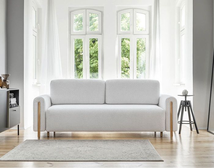 Produit similaire: Glendale - canapé droit 3 places - convertible avec coffre - en tissu bouclette - Blanc