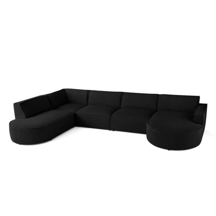 Produit similaire: Spiaggia - canapé panoramique d'angle gauche - 7 places - en velours côtelé - Noir