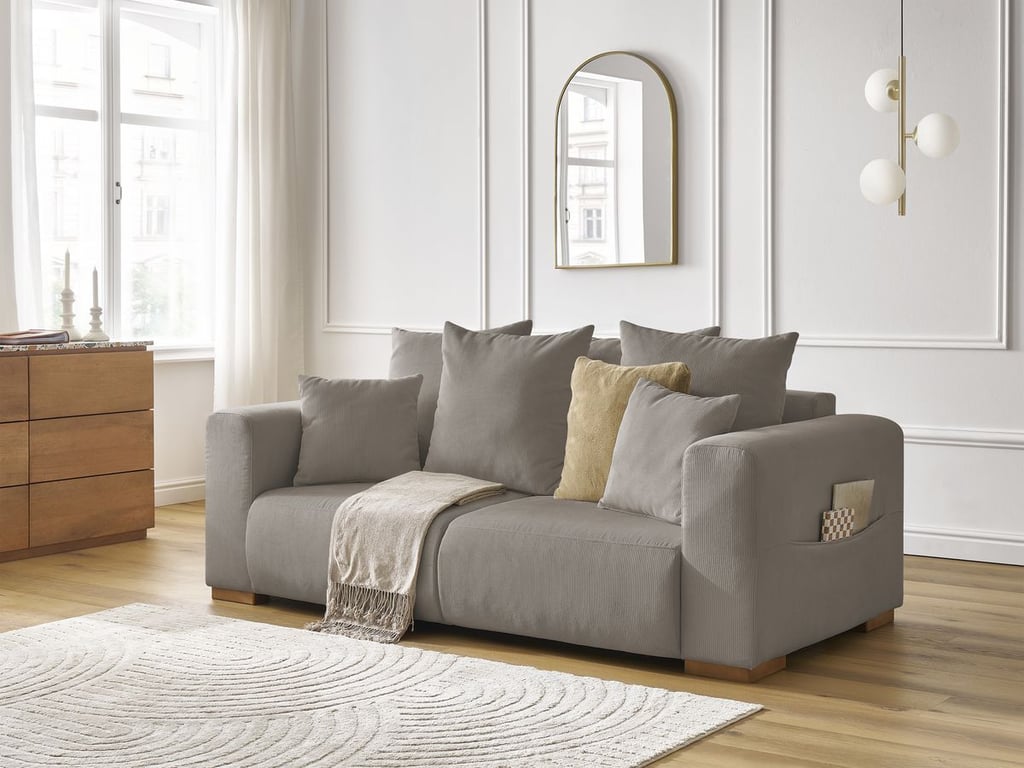 Produit similaire: Sidonie canapé droit fixe 2 places velours côtelé taupe