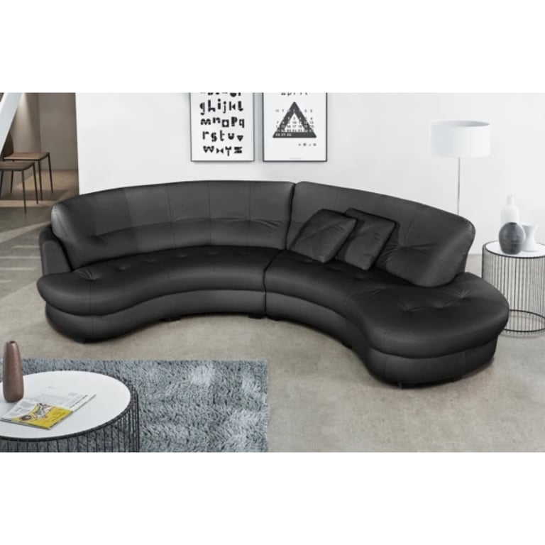 bretini - Canapé cuir Noir