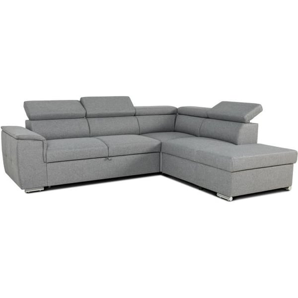 Canapé Daytona angle 5 places tissu gris