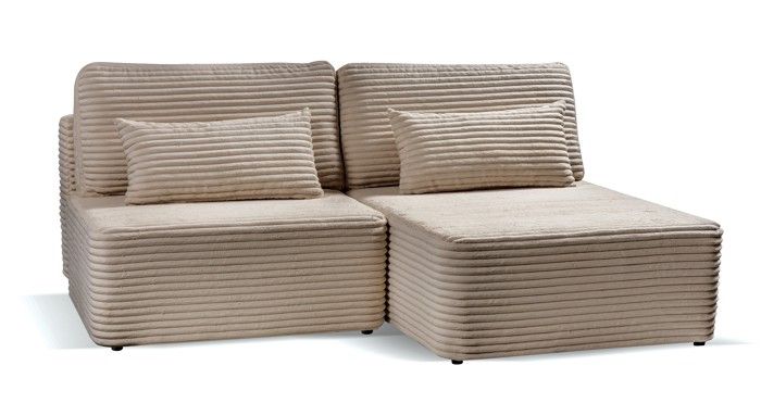 Produit similaire: Canapé d'angle avec fonction de couchage - Bettso Amsterix - avec coffre à literie, couchage 213 x 150 cm, velours côtelé, Beige