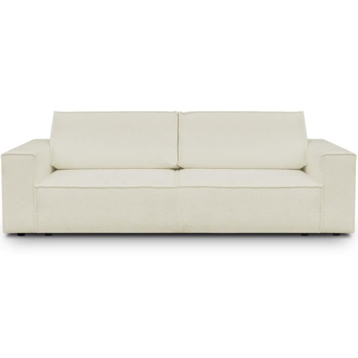 Produit similaire: Canapé convertible 3 Places avec coffre de rangement en tissu bouclette écru - Harper
