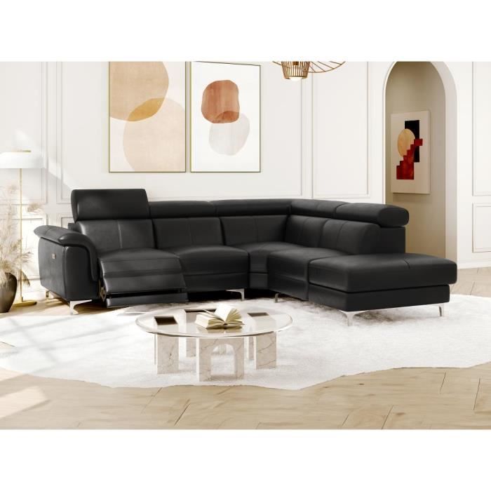 Produit similaire: Canapé d'angle relax électrique en cuir SITIA - Noir - Angle droit