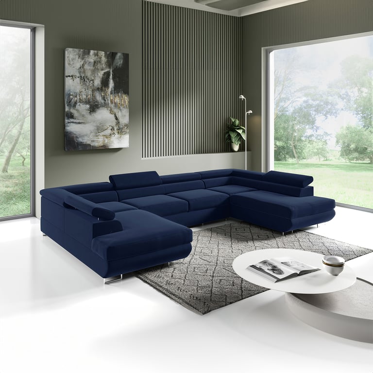 Produit similaire: lyam - Canapé relax convertible velours Bleu
