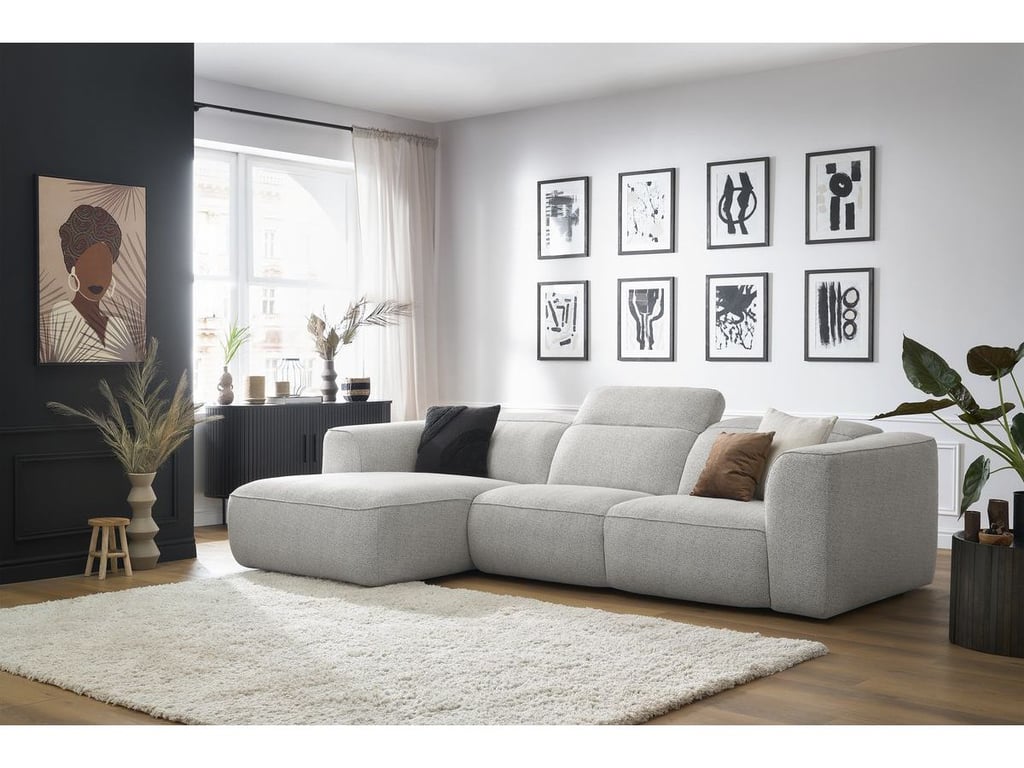 Produit similaire: Canapé d'angle fixe WILLIAM avec têtières blanc angle gauche BOBOCHIC 3 places