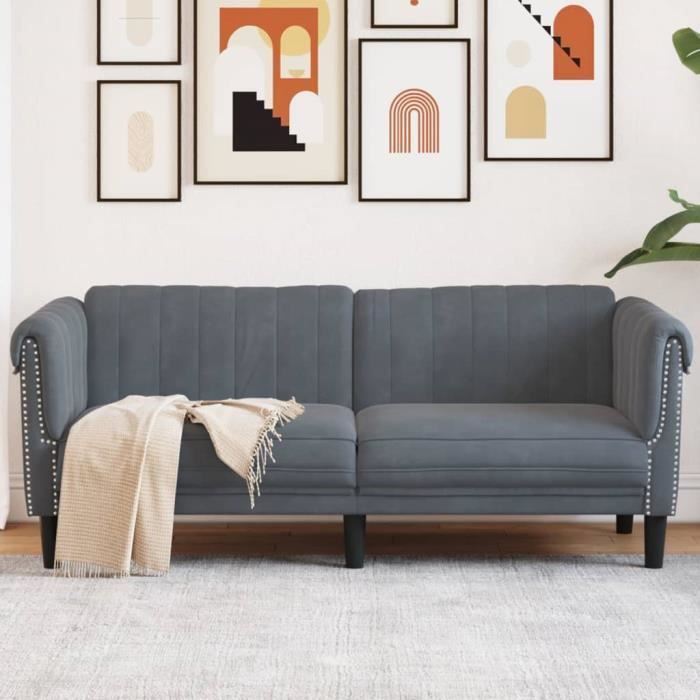 Produit similaire: Canapé salon séjour | Canapé à 2 places | gris foncé velours 182x77x74 cm