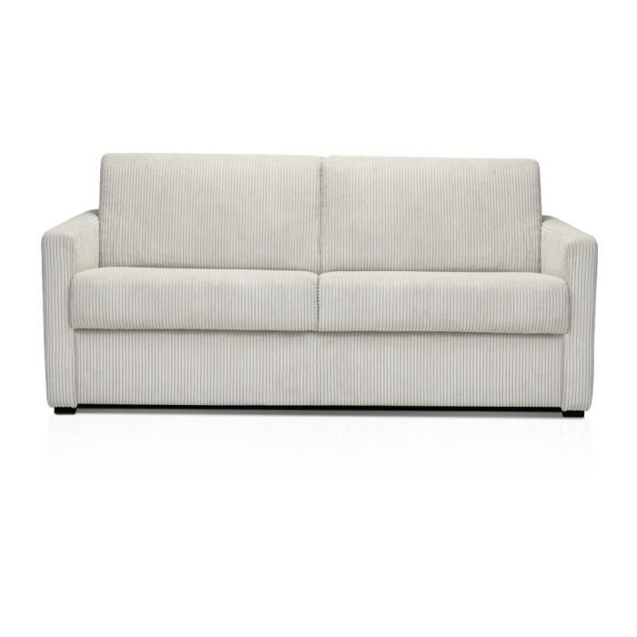 Produit similaire: Canapé 3 places convertible express en velours côtelé beige TOMAKA