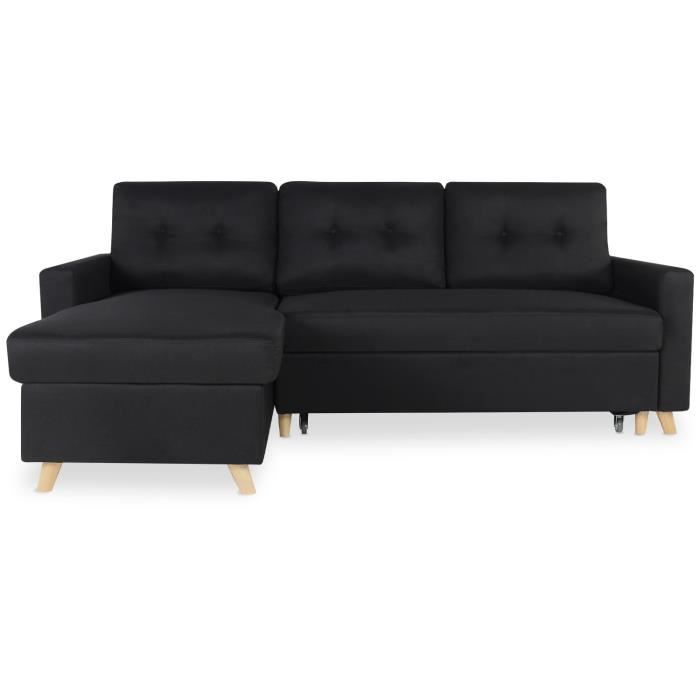 Produit similaire: Canapé d'angle convertible réversible Falko Tissu Noir - Style scandinave