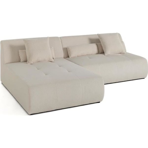 Onyx - Canapé d'angle réversible 4 places velours beige