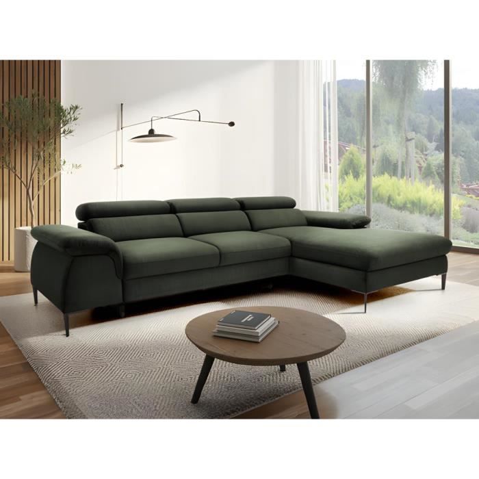 Produit similaire: Canapé d'angle droit convertible droit en velours vert SEPINA de Pascal Morabito