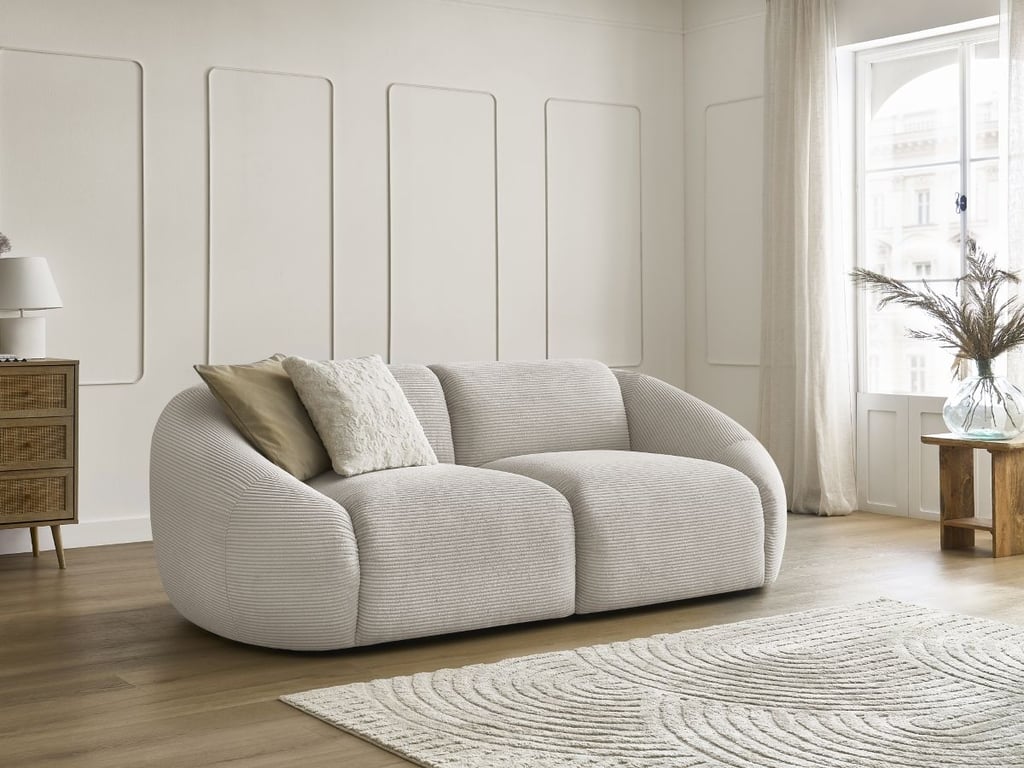 Produit similaire: Tina canapé droit fixe 2 places velours côtelé beige