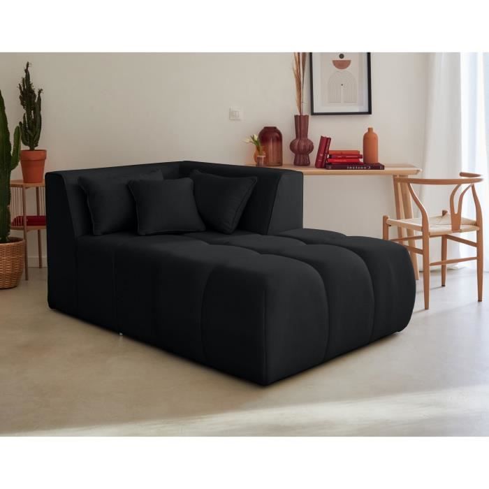 Produit similaire: Caracas - module d'assise méridienne droit - en tissu - Noir