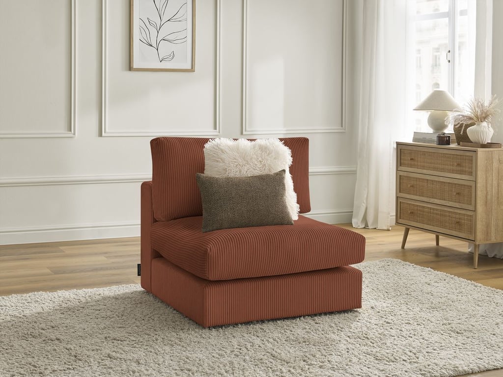 Produit similaire: Chauffeuse 1 place pour canapé modulable PARIS velours côtelé orange BOBOCHIC 1 places