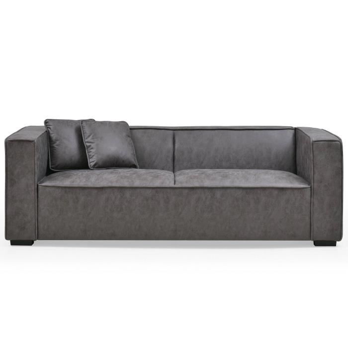 Produit similaire: Canapé droit 3 places - MENZZO - Macao - Tissu effet peau Vintage - Couleur Gris - Fixe