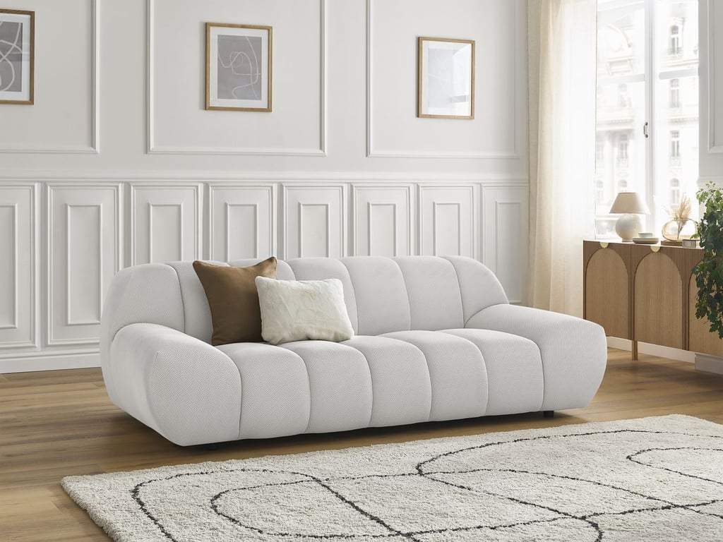 Produit similaire: Canapé droit fixe 2 places HAYDEN tissu mesh blanc BOBOCHIC