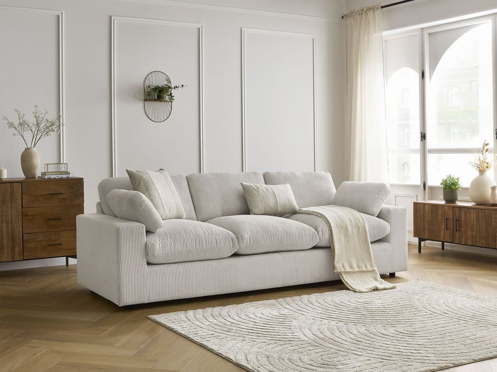 Produit similaire: Canapé droit fixe 3 places BELAIR velours côtelé beige BOBOCHIC