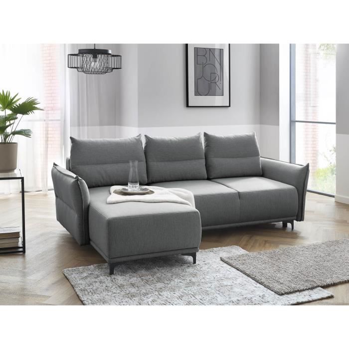 Produit similaire: Canapé d'angle réversible convertible avec coffre 4 places - Arya - Lisa Design - Gris clair