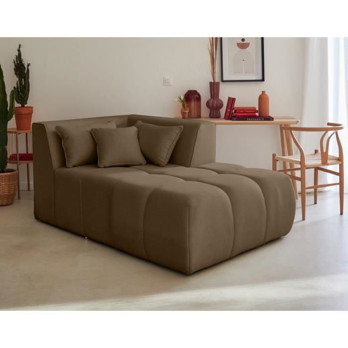 Produit similaire: Caracas - module d'assise méridienne droit - en tissu - Marron