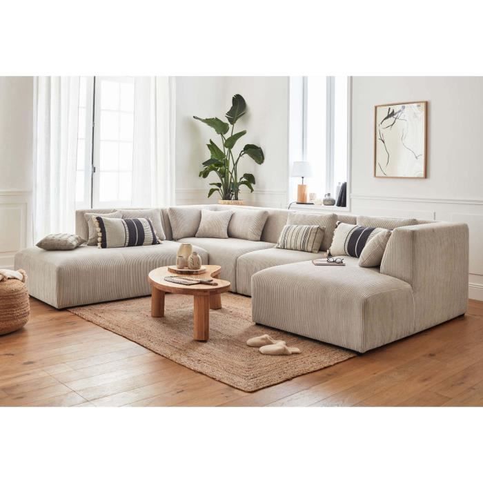 Produit similaire: Victoire - canapé d'angle panoramique modulable - 7 places - en velours côtelé - angle gauche fixe Couleur - Beige