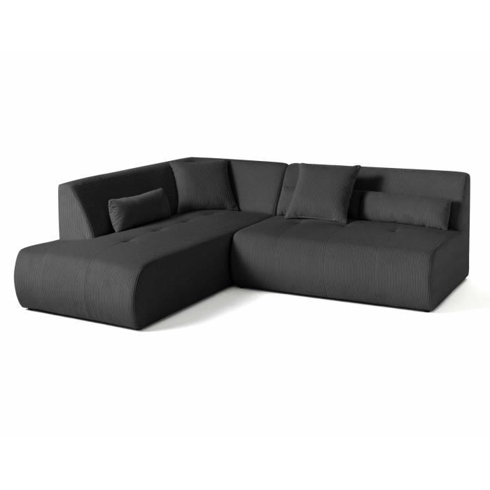 Produit similaire: Onyx - canapé modulable d'angle gauche 5 places - en velours côtelé - Gris foncé