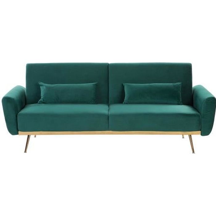 Produit similaire: Canapé convertible en velours vert EINA - BELIANI - Vintage - 3 places - Avec accoudoirs - Style rétro