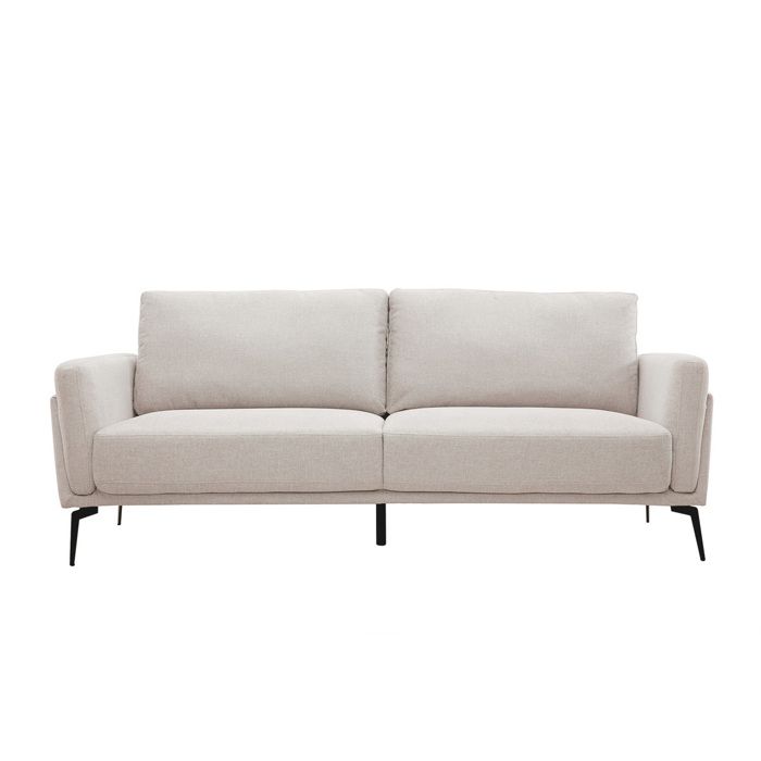 Produit similaire: Canapé design 3 places en tissu effet velours texturé beige et métal noir MOSCO