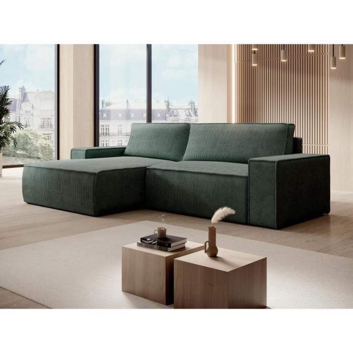 Produit similaire: Amelia - Canapé angle gauche en velours côtelé vert