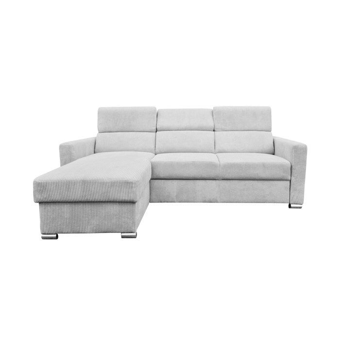 Produit similaire: Canapé d'angle à  gauche 216 cm en velours côtelé gris clair - ELOAH