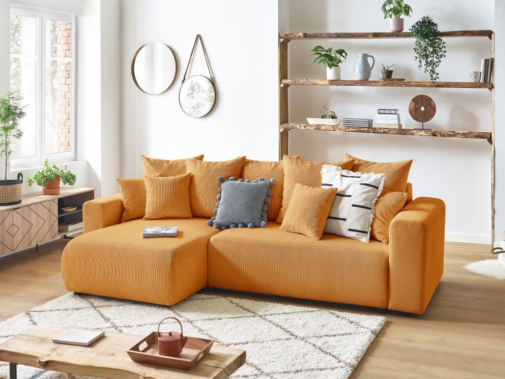 Produit similaire: Canapé d'angle réversible convertible coffre ENVY velours côtelé jaune BOBOCHIC 4 places