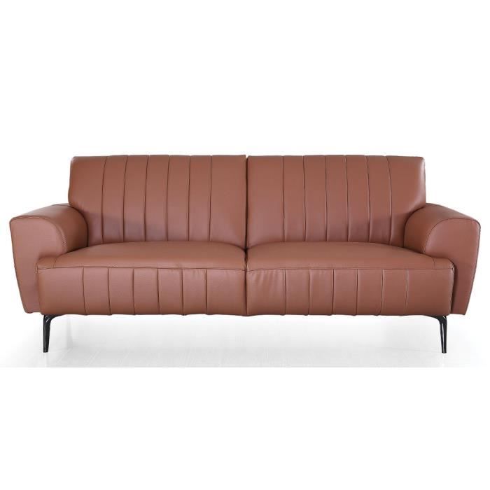 Produit similaire: Canapé 3 places en cuir ROMY - LA MAISON DU CANAPÉ - Marron - Fixe