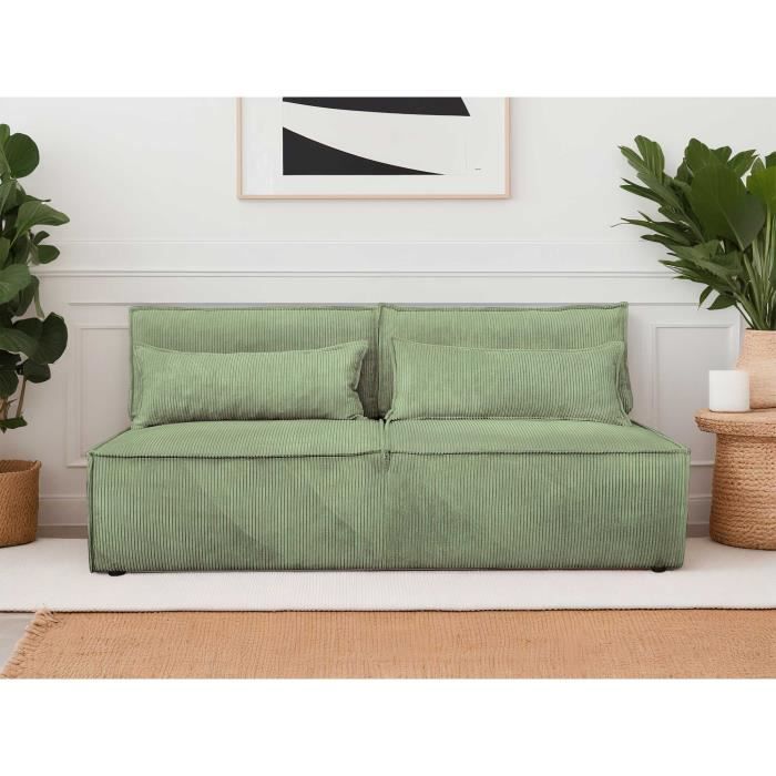 Produit similaire: Canapé 3 places convertible avec coffre en velours côtelé - Kiara