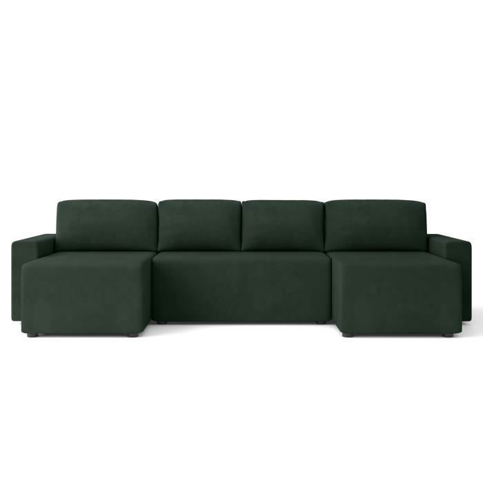 Produit similaire: Canapé panoramique convertible MAX en velours vert 6 places - Coffre de rangement - BAÏTA