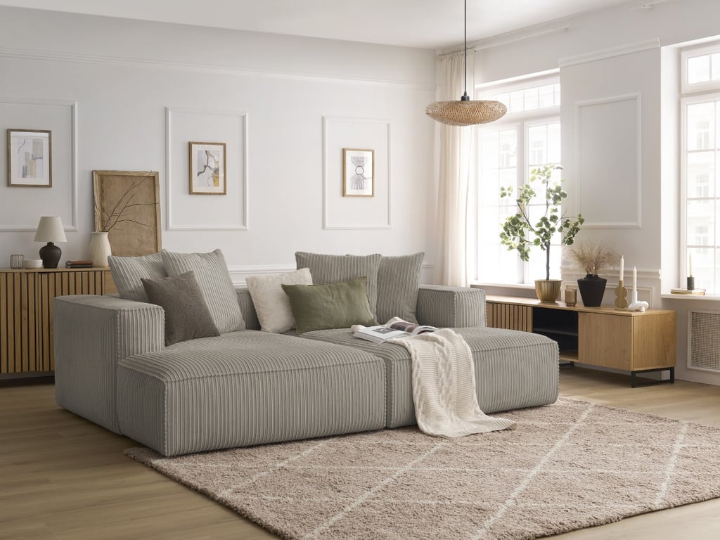 Produit similaire: Canapé droit fixe 4 places NINA assise profonde velours côtelé taupe BOBOCHIC