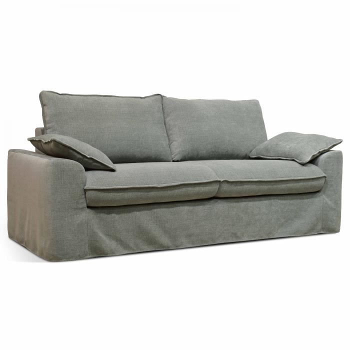 Produit similaire: Canapé convertible en tissu texturé 3 places vert gris