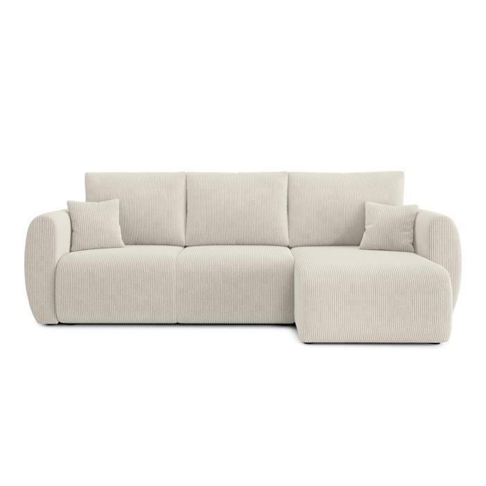Produit similaire: Canapé d'angle convertible REFA en velours côtelé beige 4 places - Réversible - Coffre de rangement -BAÏTA