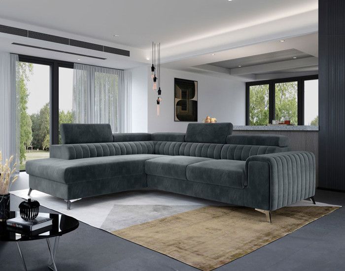 Produit similaire: Canapé d'angle gauche convertible avec coffre en velours gris - BESTMOBILIER - Talisay - 5 places