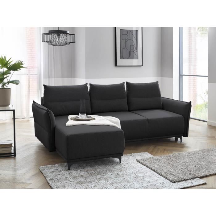 Produit similaire: Canapé d'angle réversible Arya - Convertible avec coffre - 4 places - Style contemporain - Gris foncé