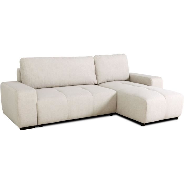 Produit similaire: Canapé d'angle convertible réversible - 3 places - SIERRA - Avec coffre - Tissu Beige - 160 x 82 x 243 cm