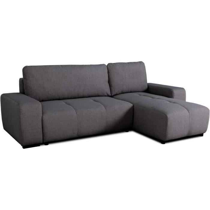 Produit similaire: Canapé d'angle convertible réversible - 3 places - SIERRA - Avec coffre - Tissu Anthracite - 160 x 82 x 243 cm