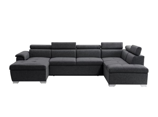 Canapé d'Angle Panoramique PAOLA Convertible en Tissu