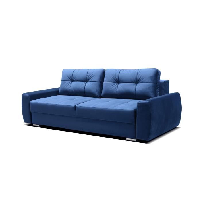 Produit similaire: Canapé en lit convertible avec coffre de rangement - en tissu - salon & séjour - 230x103x87 cm - INDA - Bleu foncé (Riviera 81)