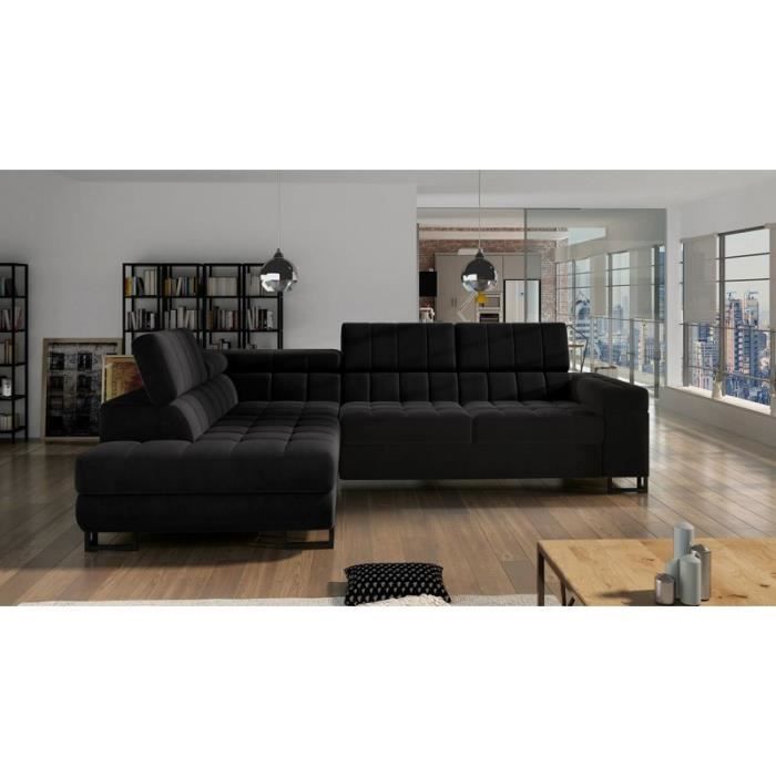 Produit similaire: Canapé d'angle convertible LIRIS noir angle gauche avec coffre