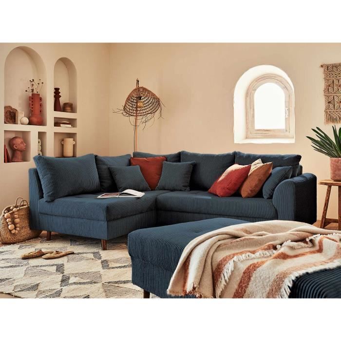 Produit similaire: Canapé d'angle gauche Rune - 4 places - Velours côtelé - Bleu nuit