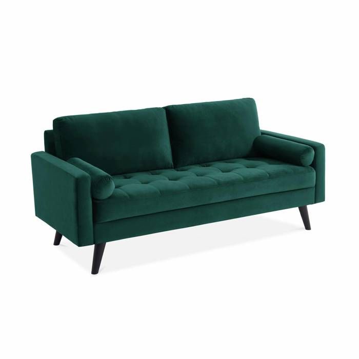 Produit similaire: Canapé en velours vert anglais. 3 places scandinave fixe. droit. pieds bois noir